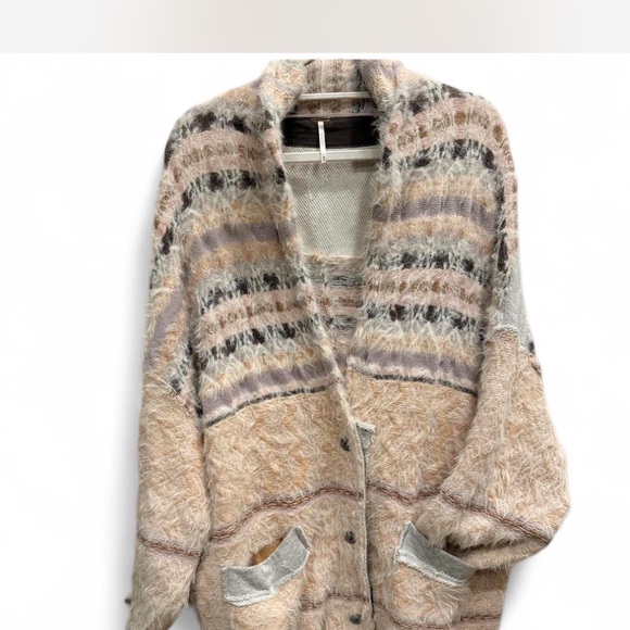 Free People Sweaters - Free People Multicolor Fuzzy Cardigan